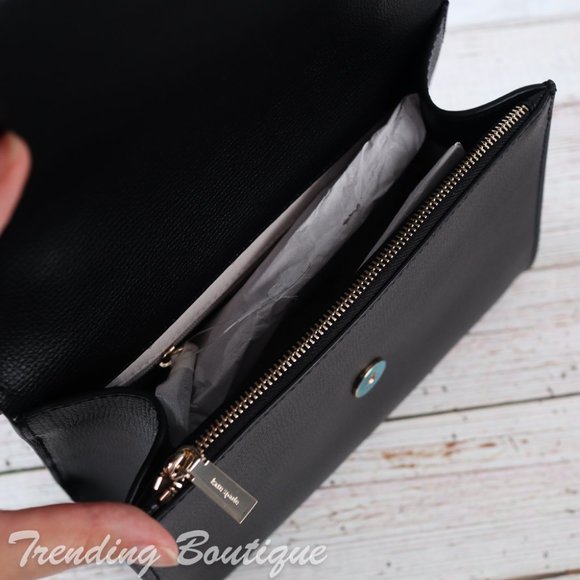 NWT Kate Spade Darcy Leather Top Handle Satchel Crossbody in Black - Picture 11 of 12